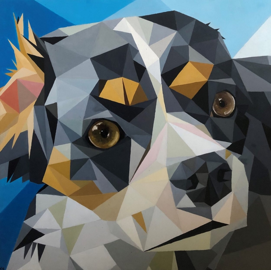 A Very Good Boy, Oil Paint on Canvas, 36″ x 36″, 2020